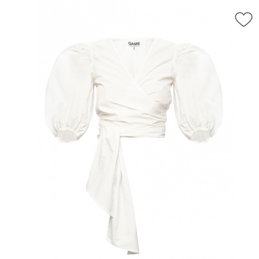 . Ganni poplin wrap blouse sz 34